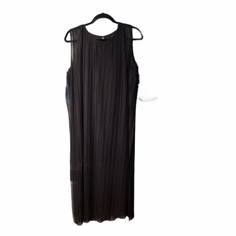 Zara basic collection pleated dress with slits